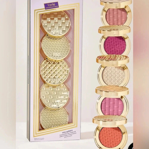 NEW Tarte Stay Golden Amazonian Clay Cheek Set - Picture 1 of 5